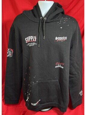 Supply & Demand NY Hackney Pullover Hoodie Black Graphic Fleece Y2K Mens 2XL NWT